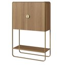 Ver imagem 1 de Balcão Bar Orgânico Luna Artesano 90 Cm (larg) em Mdp Hanover Quatro Portas Base Metal Dourado