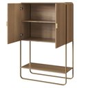 Ver imagem 2 de Balcão Bar Orgânico Luna Artesano 90 Cm (larg) em Mdp Hanover Quatro Portas Base Metal Dourado