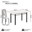 Ver imagem 3 de Conjunto de Mesa Tubular com 6 Cadeiras Lara Preto/Arabesco