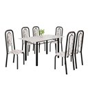Ver imagem 2 de Conjunto de Mesa Tubular com 6 Cadeiras Lara Preto/Arabesco