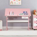 Ver imagem 1 de Mesa Desenho Infantil Menina Madeira Regulável Flexi Branco Rosa Idimex