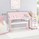 Ver imagem 2 de Mesa Desenho Infantil Menina Madeira Regulável Flexi Branco Rosa Idimex