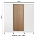 Ver imagem 3 de Guarda Roupa Infantil 100% Mdf Madesa Logan 3 Portas de Correr com Pés - Branco/branco/rustic