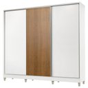 Ver imagem 2 de Guarda Roupa Infantil 100% Mdf Madesa Logan 3 Portas de Correr com Pés - Branco/branco/rustic