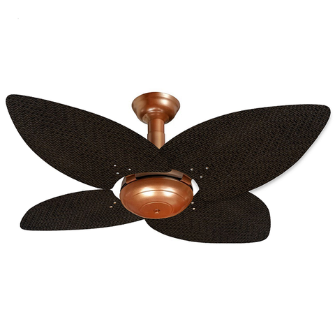 Ventilador de Teto Office Jet Aspen Venti-delta 4Pás Rattan Tabaco + Controle 220V Cobre