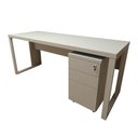Ver imagem 2 de Mesa Escrivaninha Industrial 170cm com Gaveteiro e Pés Metal Cor:cinza Claro