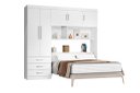 Ver imagem 1 de Roupeiro Cabeceira Baú CAN Com Amplo Espaço Interno Com Nichos Externos Para Decoração Cor Branco JA