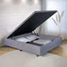 Cama Box Baú Viúva 128x188x42cm Suede com Pistão a Gás - 1