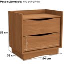 Ver imagem 4 de Kit 02 Mesas de Cabeceira 2 Gavetas 54 Cm M261 Kappesberg Canela