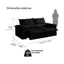 Ver imagem 3 de Sofá Retrátil e Reclinável Istambul Caixa Zero 2,40m Pillow de 15cm - Movenzo Estofados