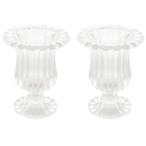 2 Vasos de Vidro Decorativo Lyor Renaissance Pequenos 11x14,5cm para Flores Hall de Entrada