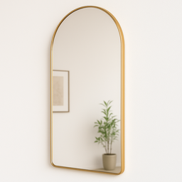Espelho Grande com Moldura Alumínio Corpo Inteiro Decorativo 115x60cm Dourado - 5