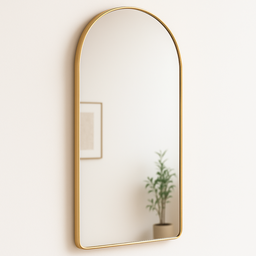 Espelho Grande com Moldura Alumínio Corpo Inteiro Decorativo 115x60cm Dourado - 4