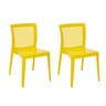 Kit 2 Cadeiras de Plástico Polipropileno com Encosto Horizontal Victória - Tramontina - Amarelo 9404 - 1