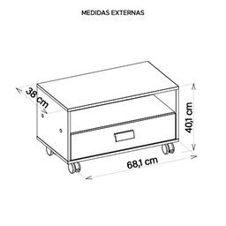 Gabinete Armário Banheiro Com Rodízios Branco Towel Caemmun - 4