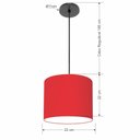 Ver imagem 2 de Lustre Luminária Pendente Vivare Free Lux Pe-4105pr Cúpula em Tecido 20x22cm