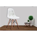 Ver imagem 2 de Kit 4 Cadeiras Eiffel Botone Branco Couro Pu Cozinha Sala Estar Mesa Jantar Área Lazer Recepção