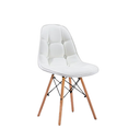 Ver imagem 1 de Kit 4 Cadeiras Eiffel Botone Branco Couro Pu Cozinha Sala Estar Mesa Jantar Área Lazer Recepção