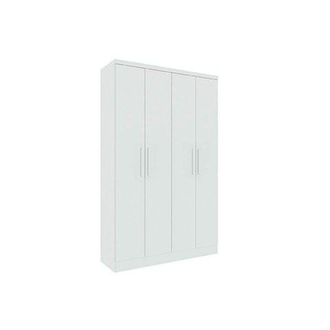 Guarda Roupa Solteiro Amsterdam c/ 4 Portas e 2 Gavetas Branco/Neve - Tcil Móveis