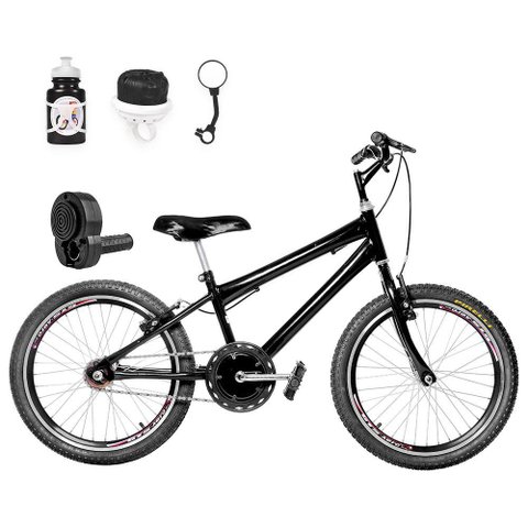 Bicicleta Aro 20 Aero + Kit Passeio e Acelerador Preta