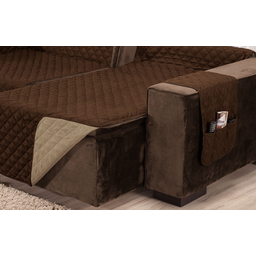 Capa para sofá retratil matelado tamanho grande 4 e 5 lugares 2,2m marrom caqui - 3