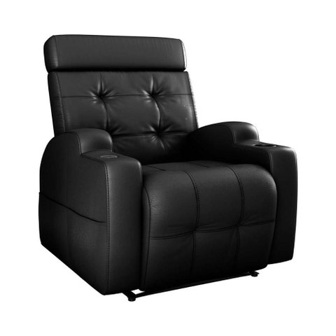 Poltrona Reclinável do Papai Automática com Usb e Porta Copos Cherokee Sintetico Preto Matrix