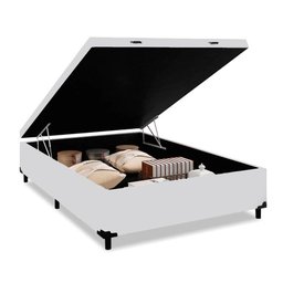 Cama Box Com Baú Casal + Colchão De Molas - Comfort Prime - Classic Superlastic 138cm Branco - 3