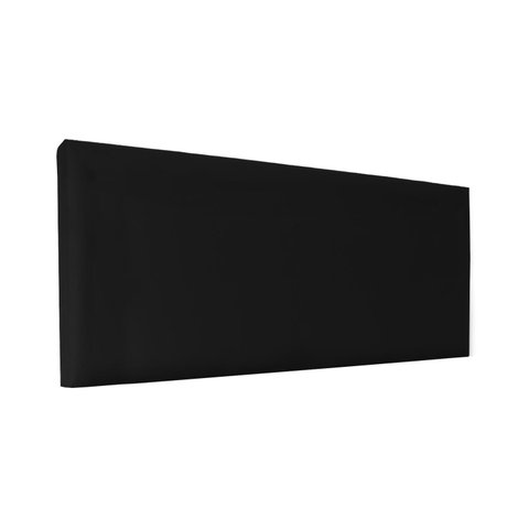 Cabeceira Estofada para Cama Luxo Lisa Clean Corino Rbl:solteiro Painel/preto