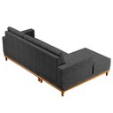 Ver imagem 3 de Sofá Living 200cm 3 Lugares com Chaise Esquerdo Kayrós D05 Linho Chumbo - Mpozenato
