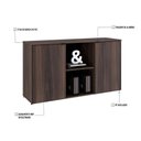 Ver imagem 6 de Armário Baixo com 02 Portas e Nicho 75x135x42cm Wlab135 Nogal Preto