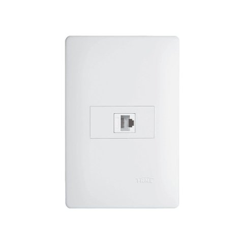 Tomada para Rede de Informática Fame Habitat Rj45 Cat6 8 Vias com Placa 4x2