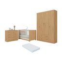 Ver imagem 1 de Quarto de Bebê Completo Berço Americano 3 em 1 Colchão Encanto Multimóveis Mp4597 Madeirado