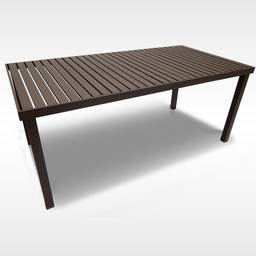 Mesa Retangular com Tampo Ripado + 8 Poltronas Cactos Tela Sling - Marrom - 3