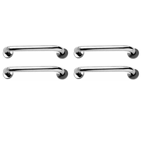 Alça de Apoio Barra Inox 30cm Kit 4 Unidades Idoso Criança Acessibilidade Cadeirante Banheiro Box Es