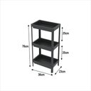 Ver imagem 3 de Estante Geo Multiuso Organizador Compacto 3 Prateleiras 76cm - Preto
