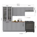 Ver imagem 3 de Armário de Cozinha Modulada Compacta Nara 12 Portas 2 Gavetas MDF 280cm Titânio