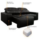 Ver imagem 6 de Sofá de Couro 2 Lugares Alabama 230cm Usb M06 Cor Preto 450 - Doce Sonho Móveis