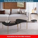 Ver imagem 4 de Mesa Lateral de Apoio Orgânica Artesano 45 Cm (largura) em Mdp Nero (preto) e Pés em Aço Dourado