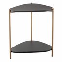 Ver imagem 1 de Mesa Lateral de Apoio Orgânica Artesano 45 Cm (largura) em Mdp Nero (preto) e Pés em Aço Dourado