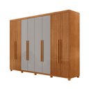 Ver imagem 2 de Guarda Roupa Casal Toronto 100% Mdf Moderna Mobília Naturalle/off White com Pés