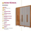 Ver imagem 7 de Guarda Roupa Casal Toronto 100% Mdf Moderna Mobília Naturalle/off White com Pés