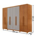Ver imagem 3 de Guarda Roupa Casal Toronto 100% Mdf Moderna Mobília Naturalle/off White com Pés
