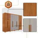 Ver imagem 6 de Guarda Roupa Casal Toronto 100% Mdf Moderna Mobília Naturalle/off White com Pés