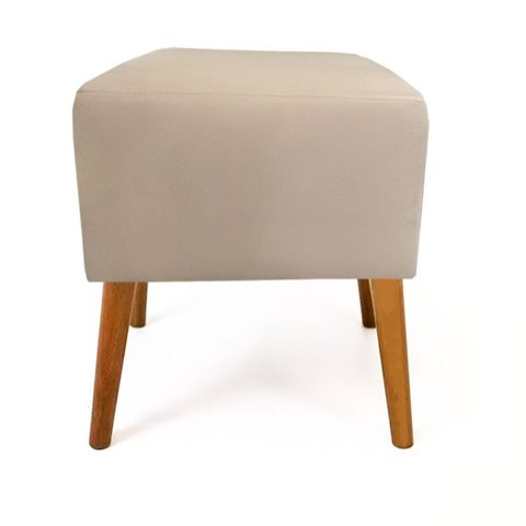 Puf, Puff Para Sala Pé Palito Bege 4 Pés Palito