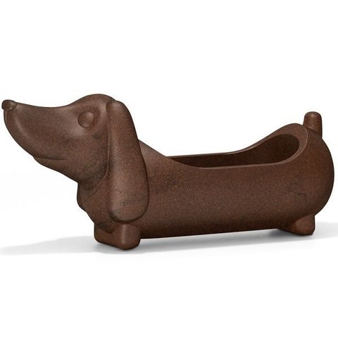 Vaso Cachepo Mascote Cachorro 43cm Cafe Imperial