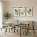 Ver mais imagens de Kit 3 Quadros Verde Dourado Aquarela 60x80 com Vidro:tabaco