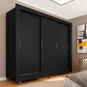 Ver imagem 1 de Guarda Roupa Casal Sem Gavetas Brenda Preto Fosco - Móveis Arapongas Preto Fosco
