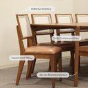Ver imagem 2 de Conjunto de Jantar Mesa Retangular Harmony 8 Cadeiras Saga - Natural C/ Caramelo