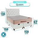 Ver imagem 2 de Cama Box Bau + Colchão Queen Ortobom Molas Ensacadas Airtech + Cabeceira Estofada