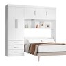 Guarda-Roupa Roupeiro Casal 5 Portas Com Cabeceira Embutida Cancun Branco - Rede Móveis - 2